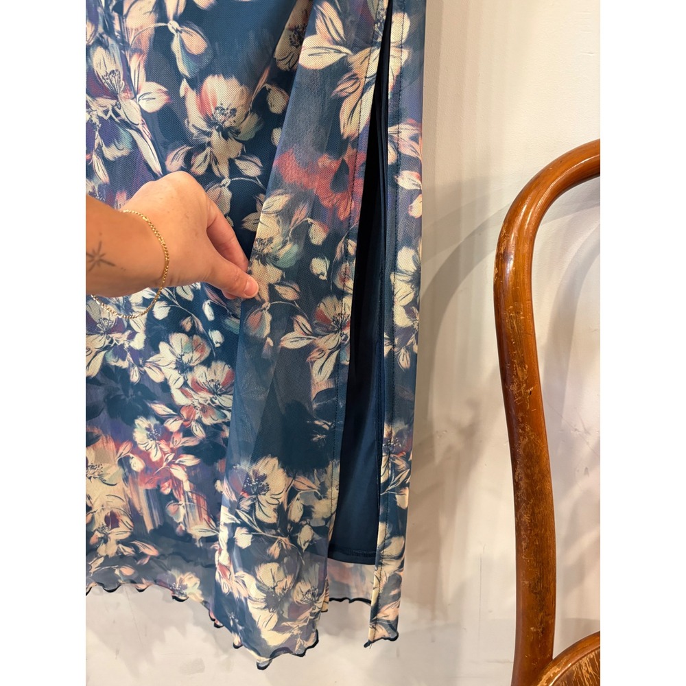 Sage The Label Floral Mesh Ruched Midi Skirt - Picture 4 of 8
